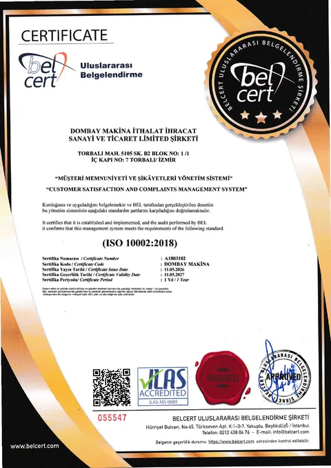 ISO 10002 certificate preview