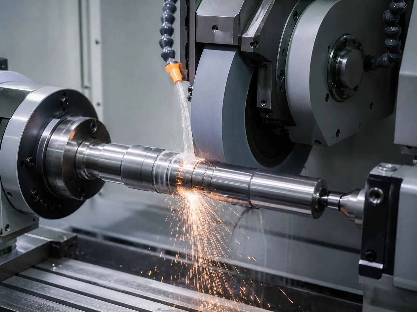 CNC surface grinding machine in operation